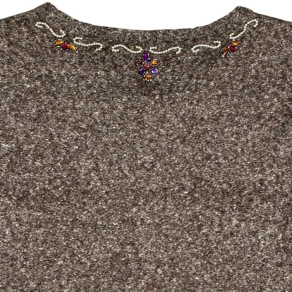 Sigrid Olsen Beaded & Bedazzled Knit Cardigan Sweater Size Medium - Picture 7 of 13